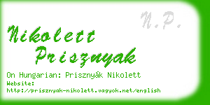 nikolett prisznyak business card